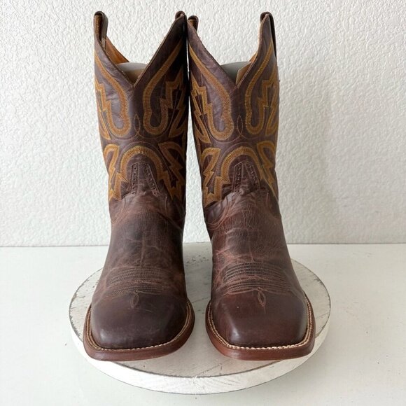Rod Patrick Mens Cowboy Boots 12.5EE Perro Loco Brown Leather Western Square Toe - Picture 5 of 12